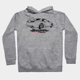 Super car Supra 4th Generation JZA80 mk4 black rear Hoodie